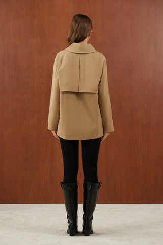 Camel Konsatras Astarlı Kısa Trenç Mont