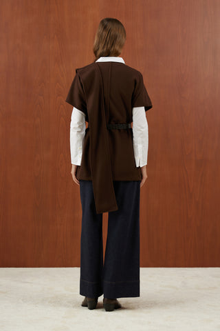 Kahverengi Deri Kemerli Kaşe Panço