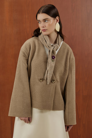 Vizon Köpük Kaşe Dikişsiz Ceket