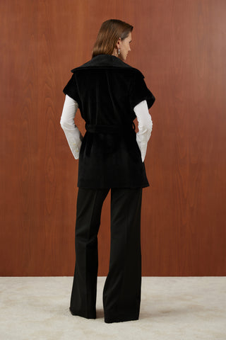 Siyah Nakış Detaylı Gold Fox Yelek