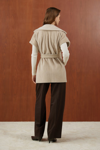 Camel Nakış Detaylı Gold Fox Yelek