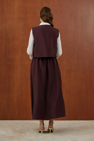 Mürdüm Gold Pilise Yelekli Takım