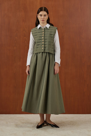 Haki Gold Pilise Yelekli Takım