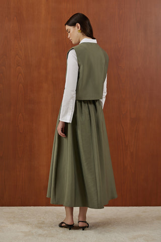 Haki Gold Pilise Yelekli Takım