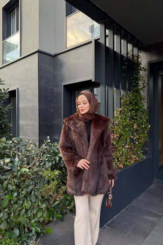 Kahverengi Gucci Kürk Mont