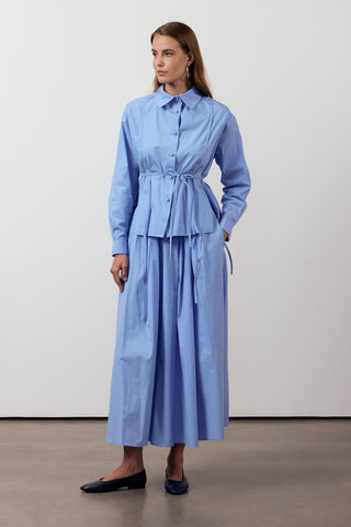 Biyeli Etekli İkili Takım - Mavi