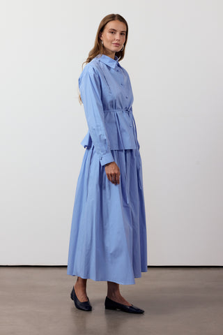 Biyeli Etekli İkili Takım - Mavi