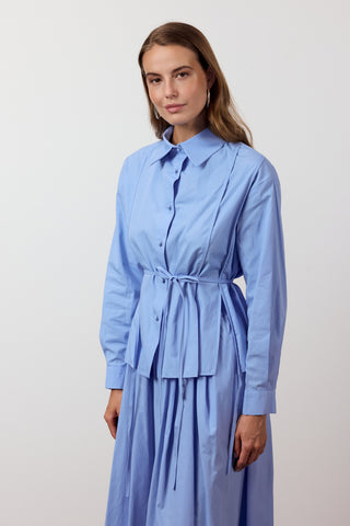 Biyeli Etekli İkili Takım - Mavi