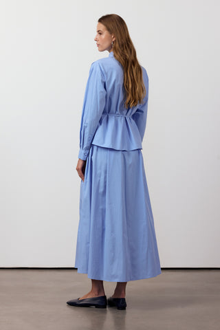 Biyeli Etekli İkili Takım - Mavi