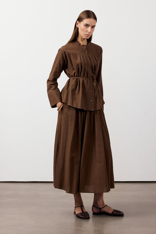 Pile Detaylı İkili Takım - Kahverengi