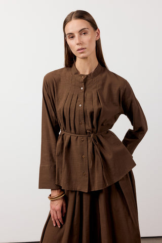 Pile Detaylı İkili Takım - Kahverengi