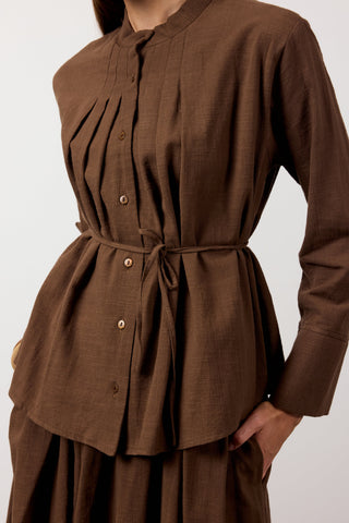 Pile Detaylı İkili Takım - Kahverengi