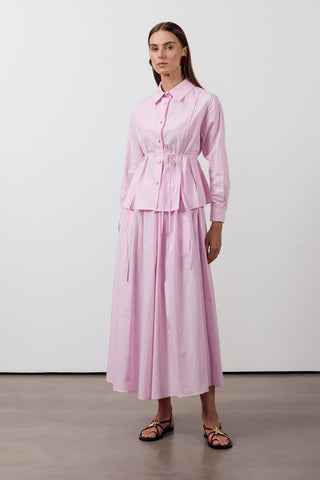 Biyeli Etekli İkili Takım - Pembe