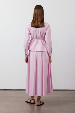 Biyeli Etekli İkili Takım - Pembe