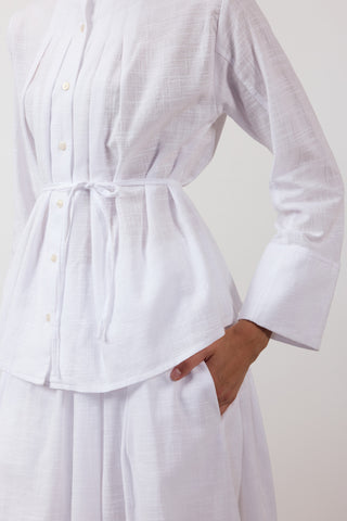 Pile Detaylı İkili Takım - Beyaz