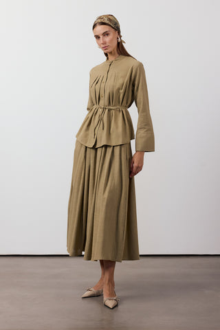 Pile Detaylı İkili Takım - Haki