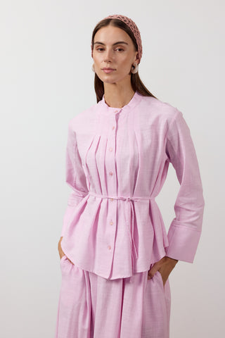 Pile Detaylı İkili Takım - Pembe