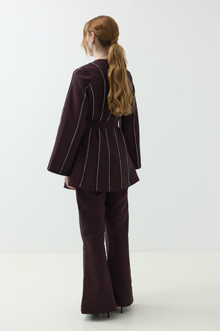 Nervür Taşlı Pantolonlu Takım Burganya