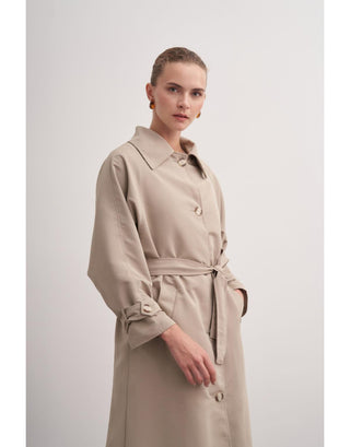 Camel Klasik Kemerli Trençkot - Fushya Online
