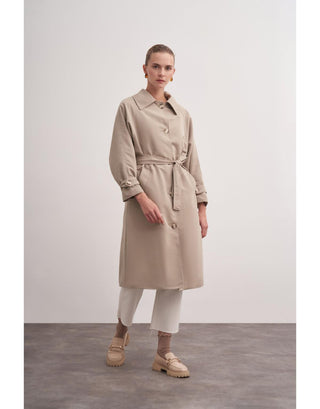 Camel Klasik Kemerli Trençkot - Fushya Online