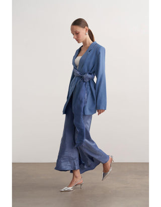 Etekli Blazer Takım - İndigo Mavi