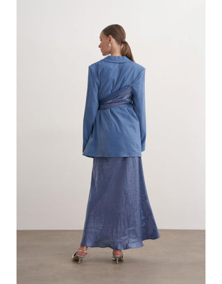 Etekli Blazer Takım - İndigo Mavi