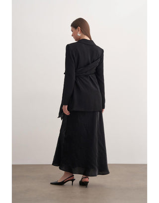 Etekli Blazer Takım - Siyah