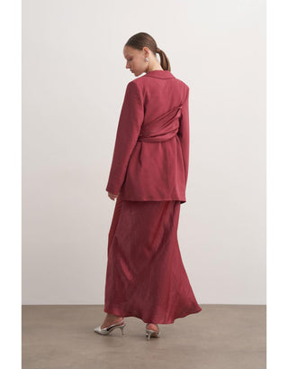 Etekli Blazer Takım - Bordo