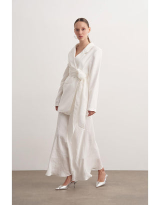 Etekli Blazer Takım - Ekru