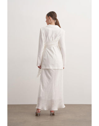 Etekli Blazer Takım - Ekru