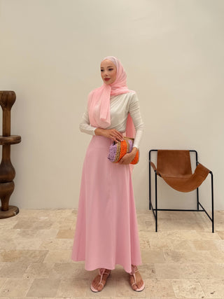 Parçalı Etek Pembe