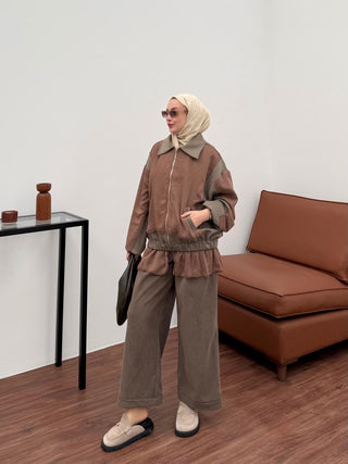 Taş Detaylı Garnili Ceket Haki
