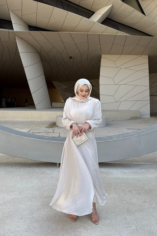 Simli Organze Şifon Elbise Bej