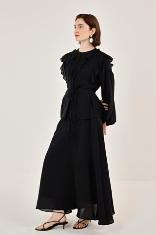 İnce Tensel Etekli Takım Siyah