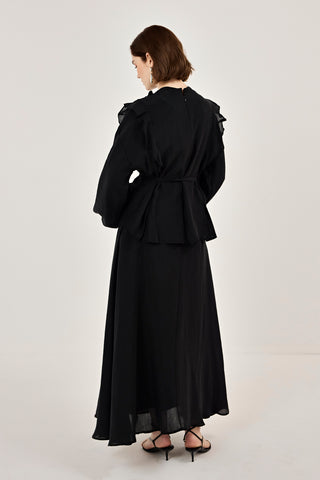 İnce Tensel Etekli Takım Siyah