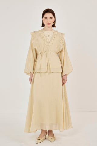 İnce Tensel Etekli Takım Bej