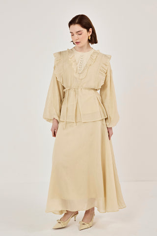 İnce Tensel Etekli Takım Bej