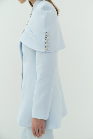 Bolerolu Ceket Pantolon Takım Mavi