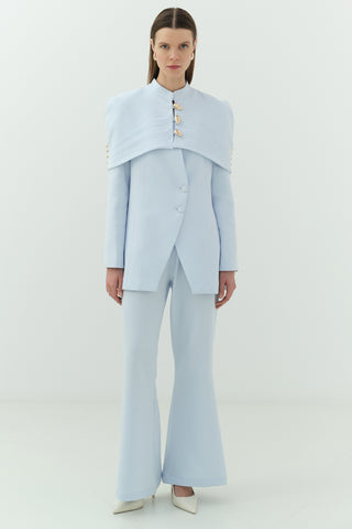 Bolerolu Ceket Pantolon Takım Mavi