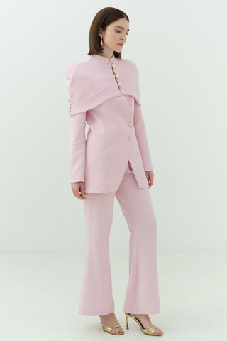 Bolerolu Ceket Pantolon Takım Pembe