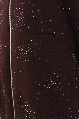 Taşlı Krep Ceket Pantonlu Takım Burgonya