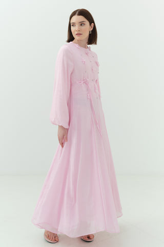 Çiçekli Modal Elbise Pembe