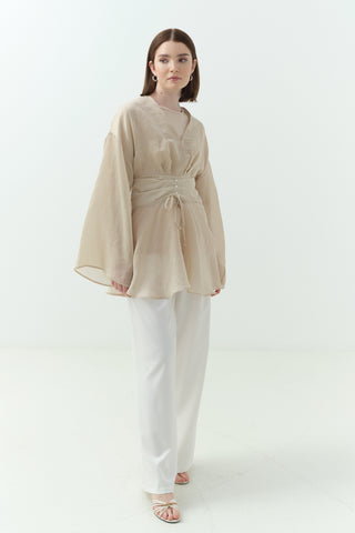 Çizgili Tensel İçlikli Bluz Gömlek Bordo