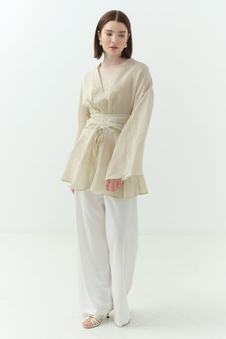 Çizgili Tensel İçlikli Bluz Gömlek Yeşil