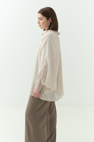 İçlikli Kesme Şifon Gömlek Bej