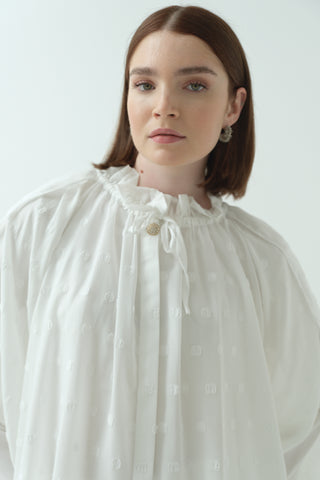 İçlikli Kesme Şifon Gömlek Ekru