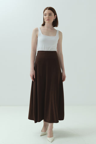 Parçalı Etek Kahverengi