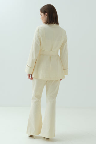 Taş Detaylı Pantonlu Takım Sarı