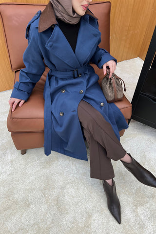 Lacivert Toprak Trençkot