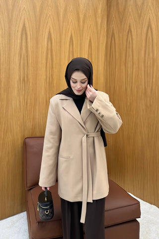 Yandan Bağlamalı Salaş Blazer Ceket